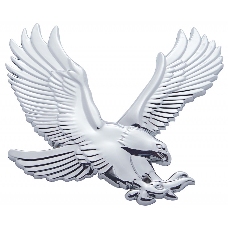 Chrome Plastic Flying Eagle Accent - Facing Right