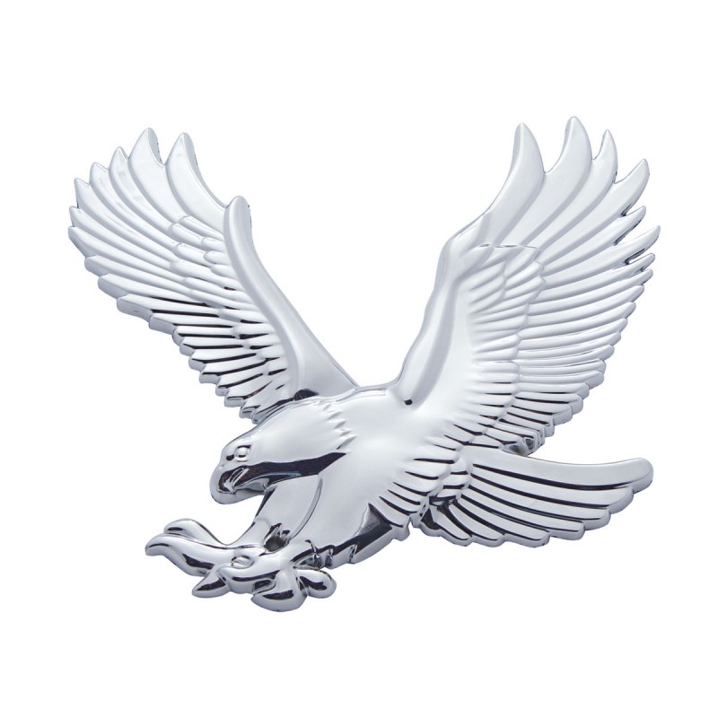 Chrome Plastic Flying Eagle Accent - Facing Left