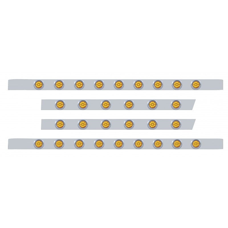 S.S. Peterbilt63" Sleeper Light Panel With Thirty 9 Amber Led 2" Light With Visor-Amber Lens