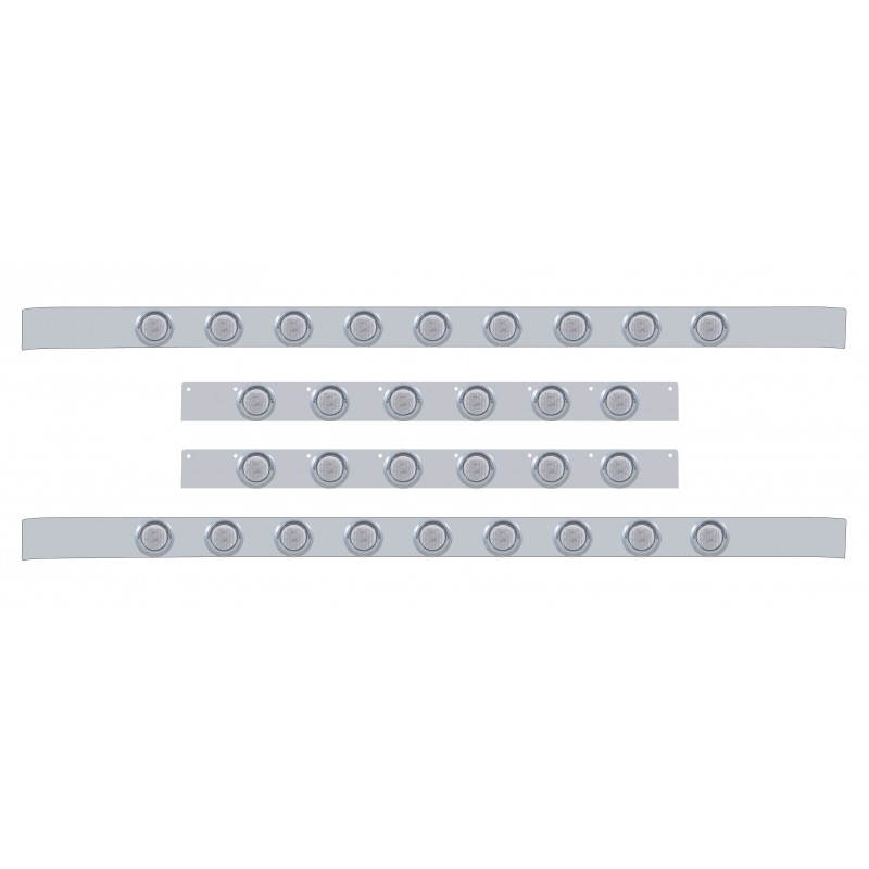 S.S. Kenworth60" Sleeper Light Panel With Thirty 9 Amber Led 2" Light With Visor - Clear Lens