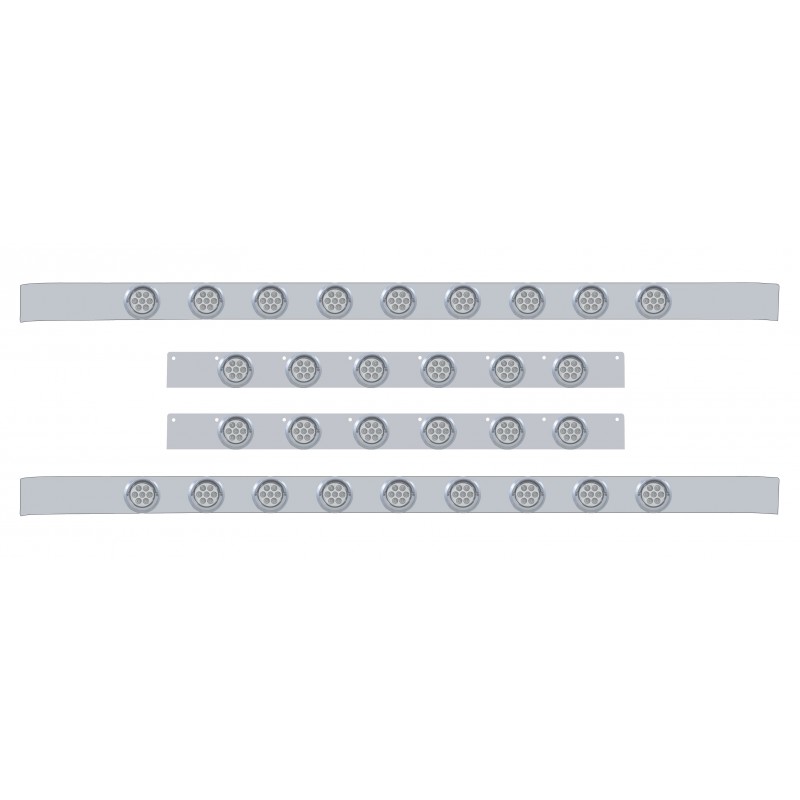 S.S. Kenworth60" Sleeper Light Panel With Thirty 7 Amber Led 2" Reflector Light With Visor - Clear Lens
