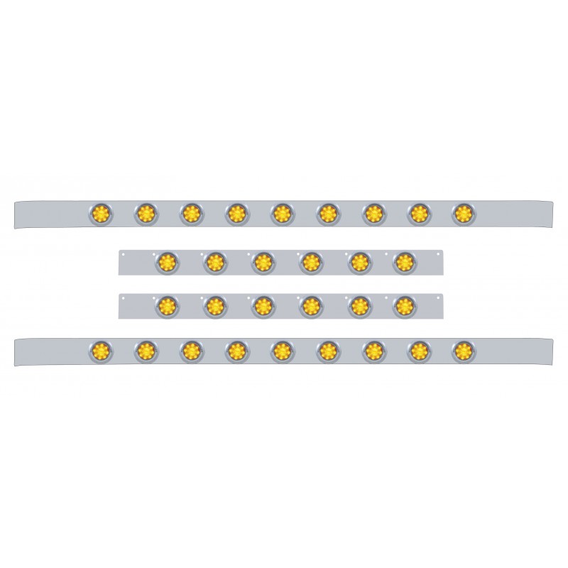 S.S. Kenworth60" Sleeper Light Panel With Thirty 9 Amber Led 2" Beehive Light With Visor - Amber Lens