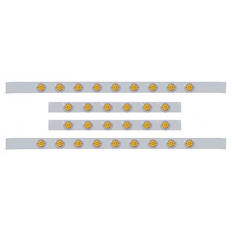 S.S. Kenworth60" Sleeper Light Panel With Thirty 9 Amber Led 2" Light With Bezel - Amber Lens
