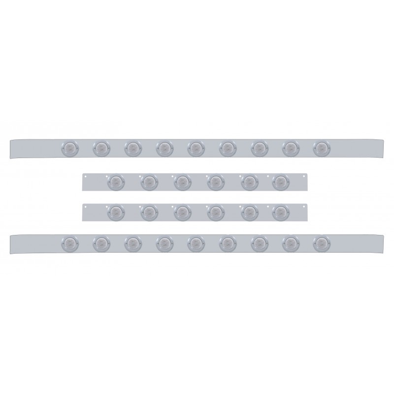 S.S. Kenworth60" Sleeper Light Panel With Thirty 9 Amber Led 2" Light With Bezel - Clear Lens