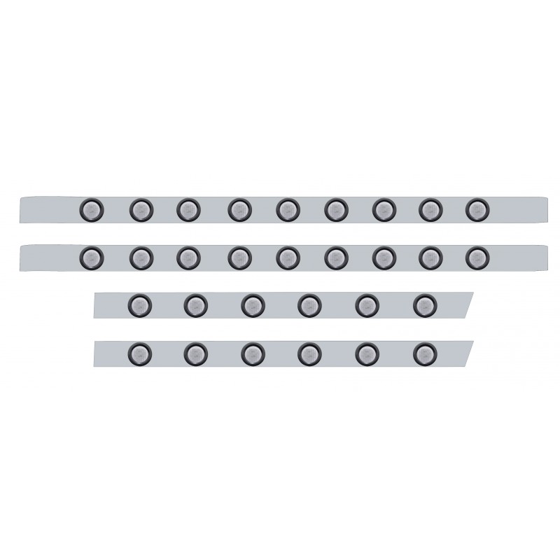 S.S. Peterbilt63" Sleeper Light Panel With Thirty 9 Amber Led 2" Light With Grommet - Clear Lens