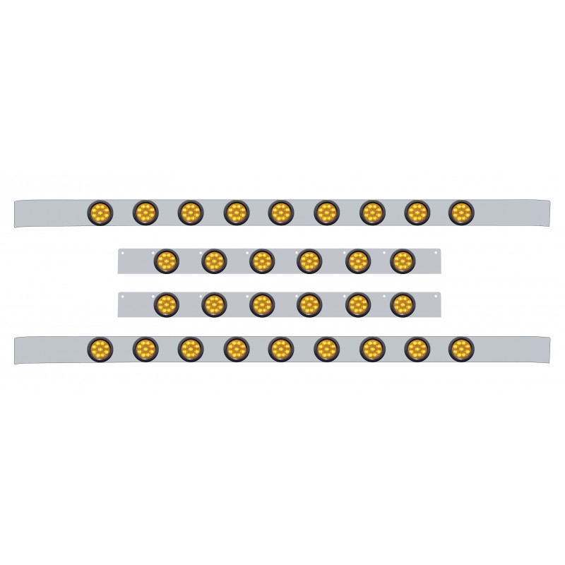 S.S. Kenworth60" Sleeper Light Panel With Thirty 9 Amber Led 2" Light With Grommet - Amber Lens