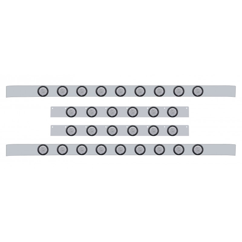 S.S. Kenworth60" Sleeper Light Panel With Thirty 9 Amber Led 2" Light With Grommet - Clear Lens