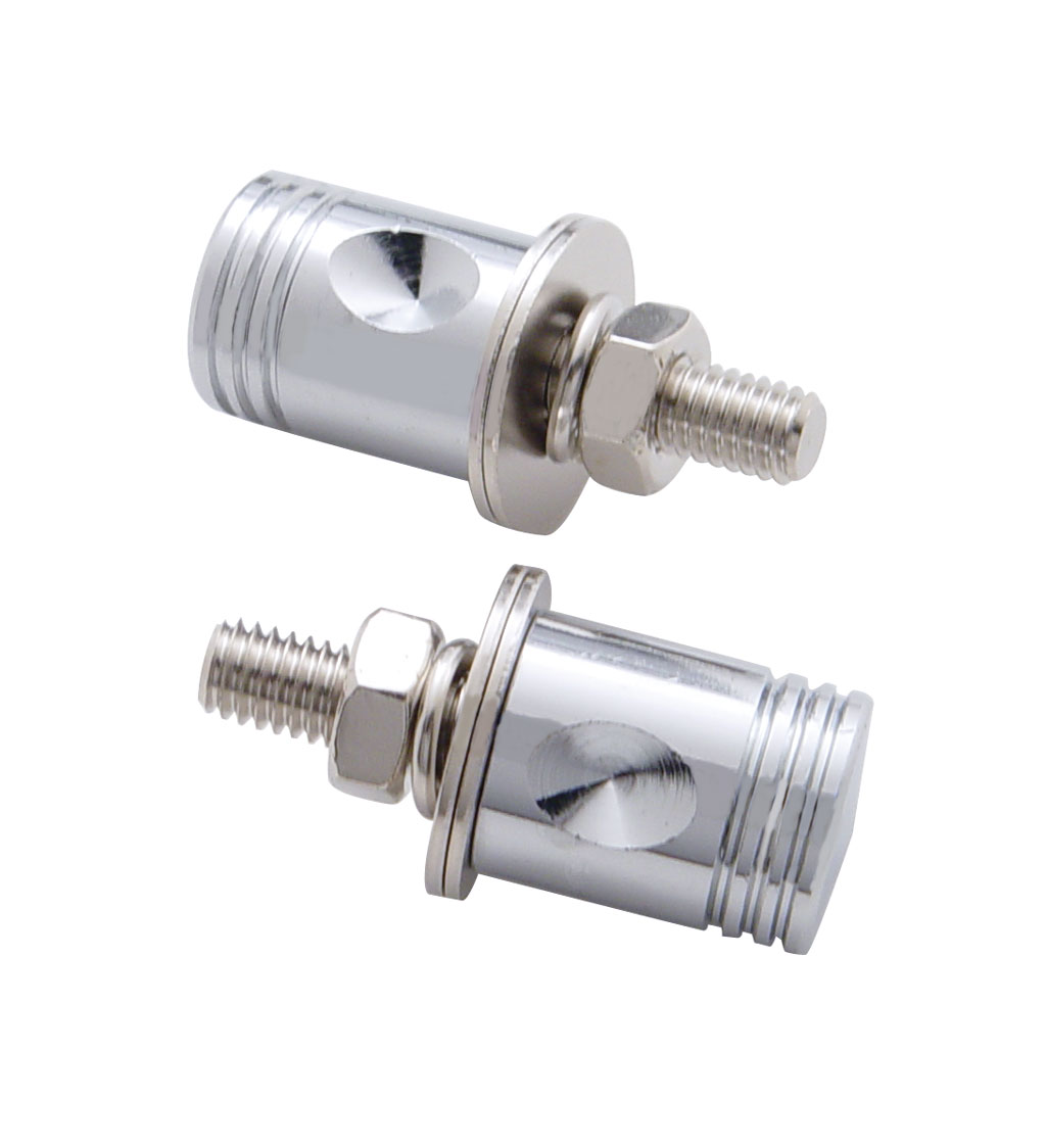 (2/Card) Chrome Piston License Plate Fastener