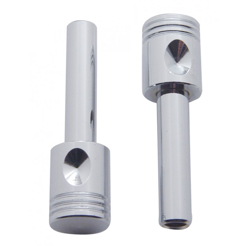 (2/Card) Chrome Piston Door Knob