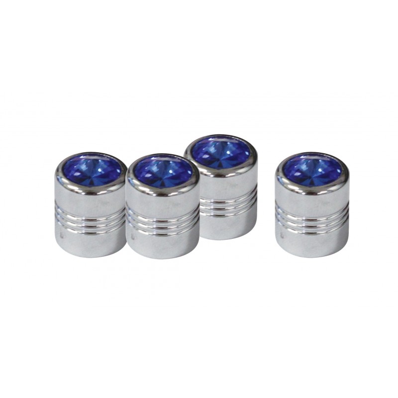 (4/Card) Diamond Valve Caps - Blue