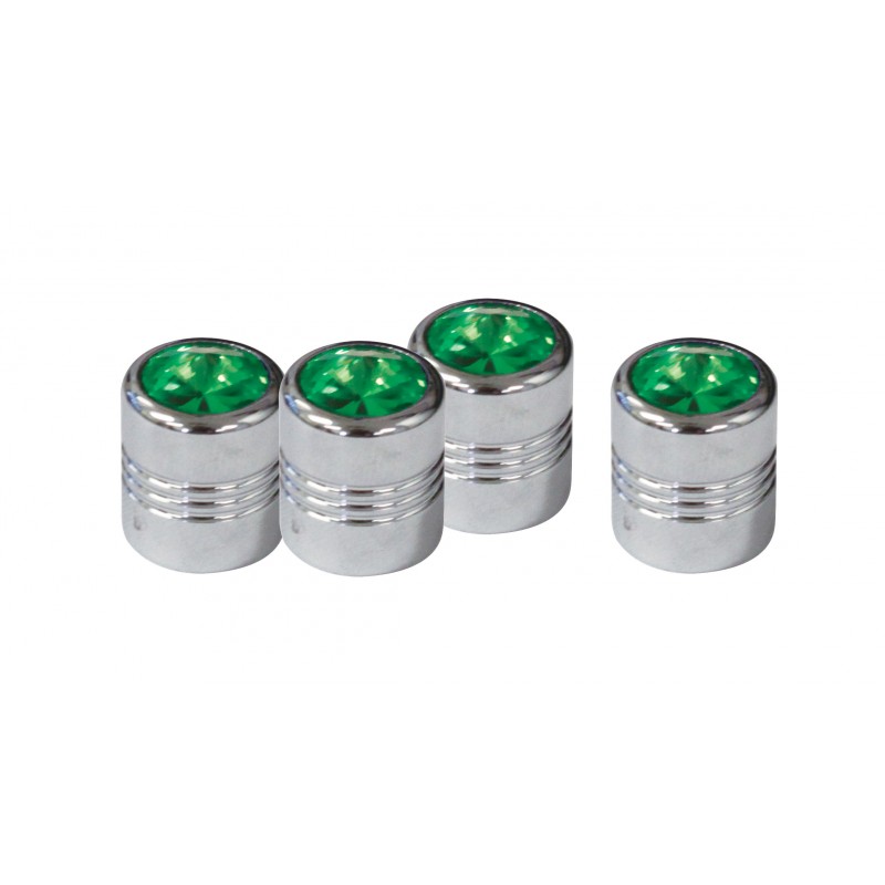 (4/Card) Diamond Valve Caps - Green