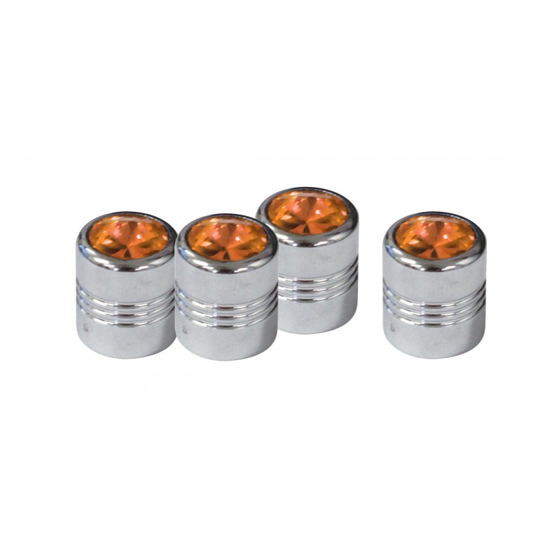 (4/Card) Diamond Valve Caps - Amber