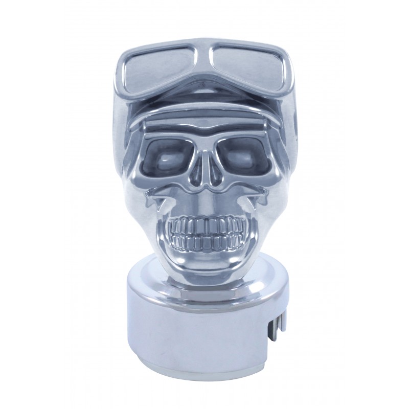 Chrome Skull Biker 13/18 Speed Shift Knob With Mounting Adaptor
