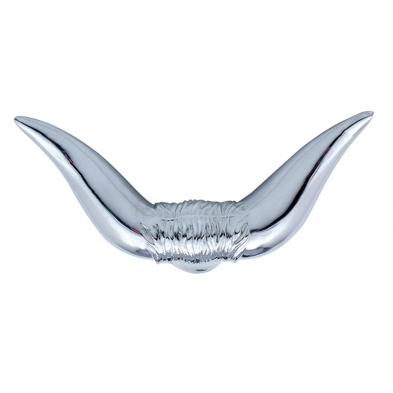 Chrome Hood Ornament - Bull Horn