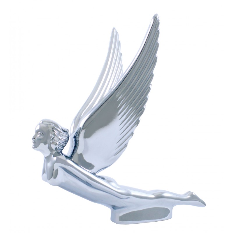 Chrome Hood Ornament - Flying Goddess