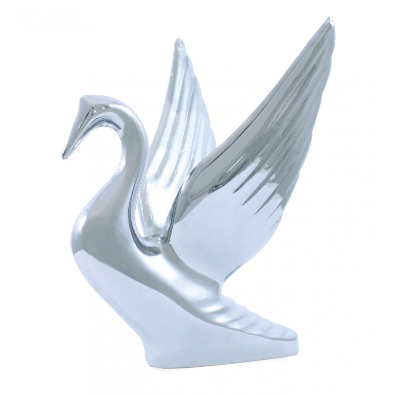 Chrome Hood Ornament - Small Swan