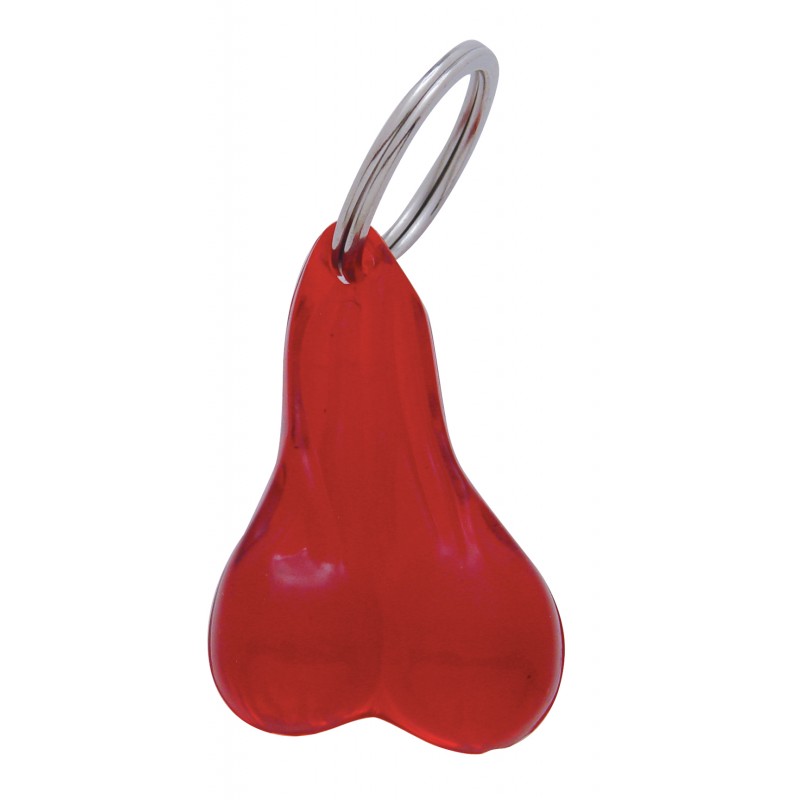 Plastic Small Balls Novelty Key Chain - Red