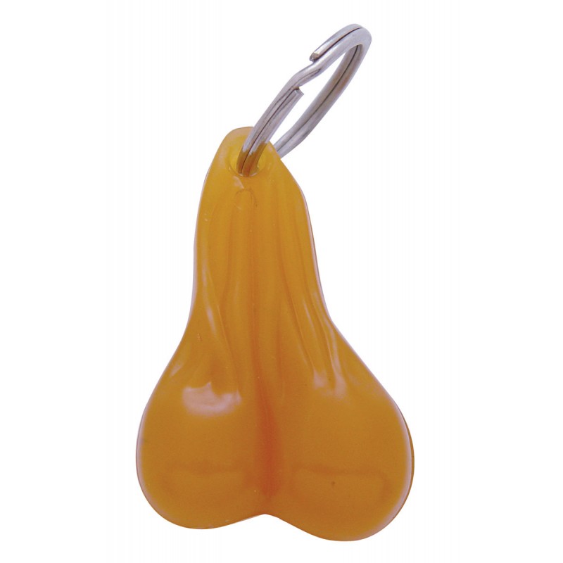 Plastic Small Balls Novelty Key Chain - Tan