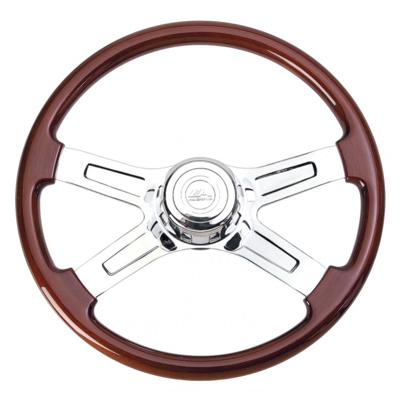 18" Four Chrome Spoke Steering Wheel - Peterbilt 1993-98 & Kenworth 1995-97