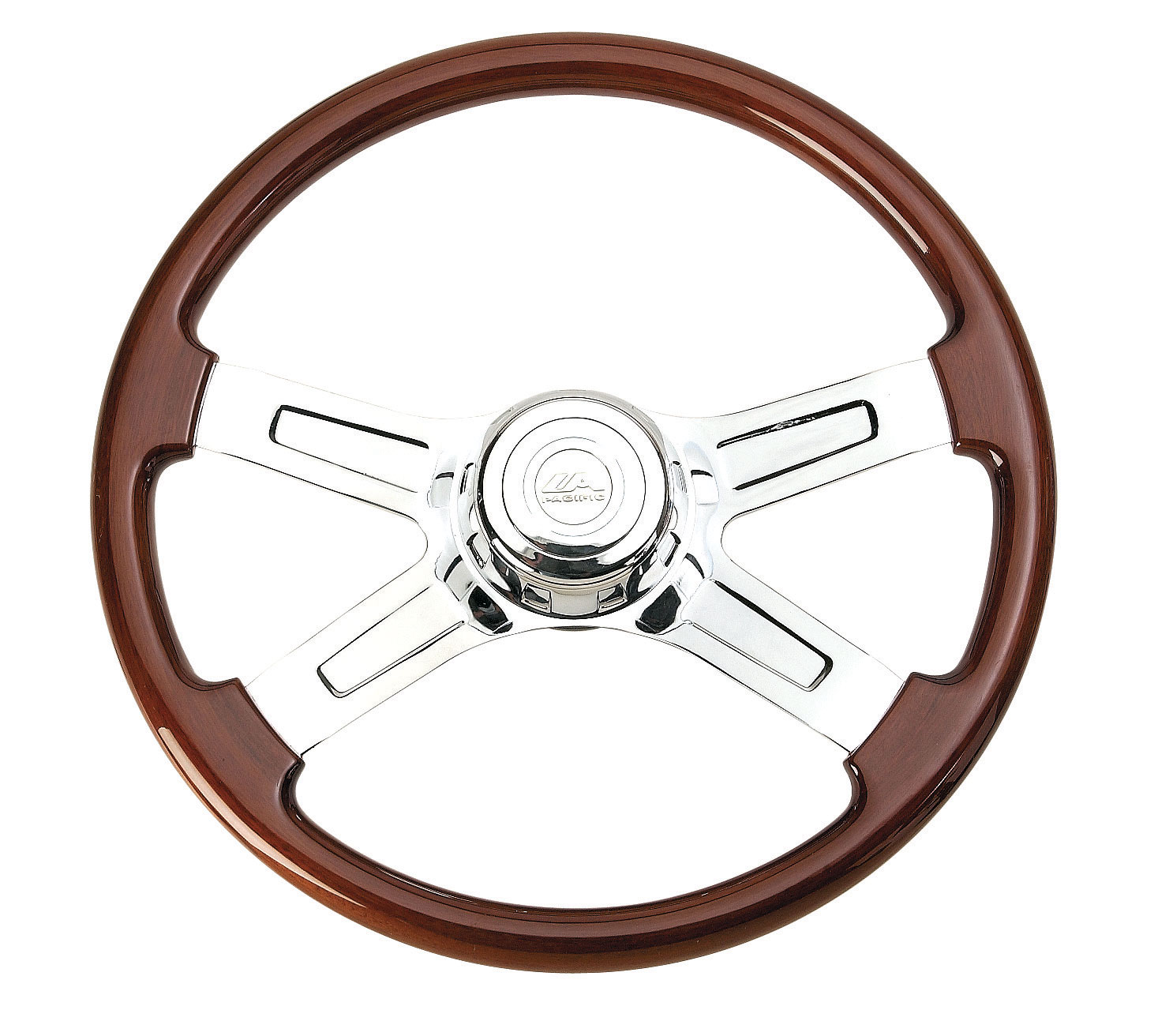 18" Four Chrome Spoke Steering Wheel - Peterbilt 1998+ & Kenworth 2001+