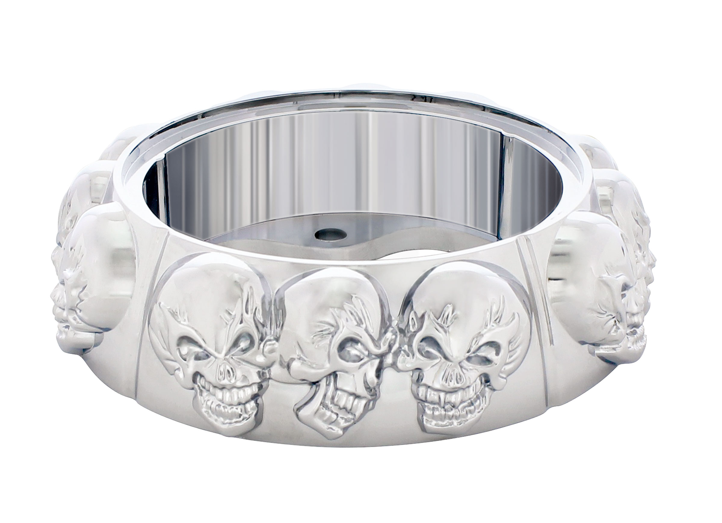 Chrome Skull Steering/Hotn Button Bezel