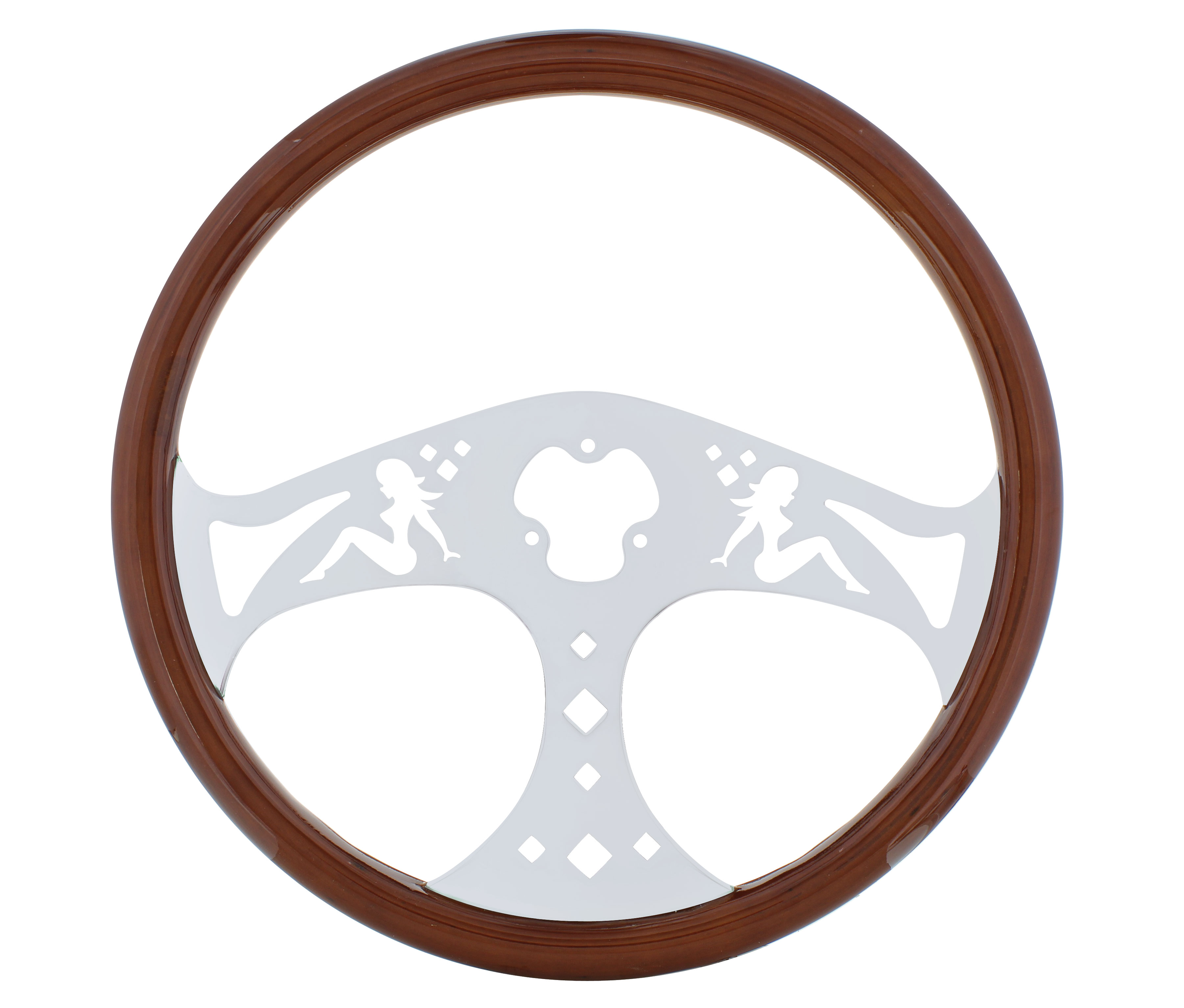 18" Chrome Steering Wheel - 3 Spoke "Lady"