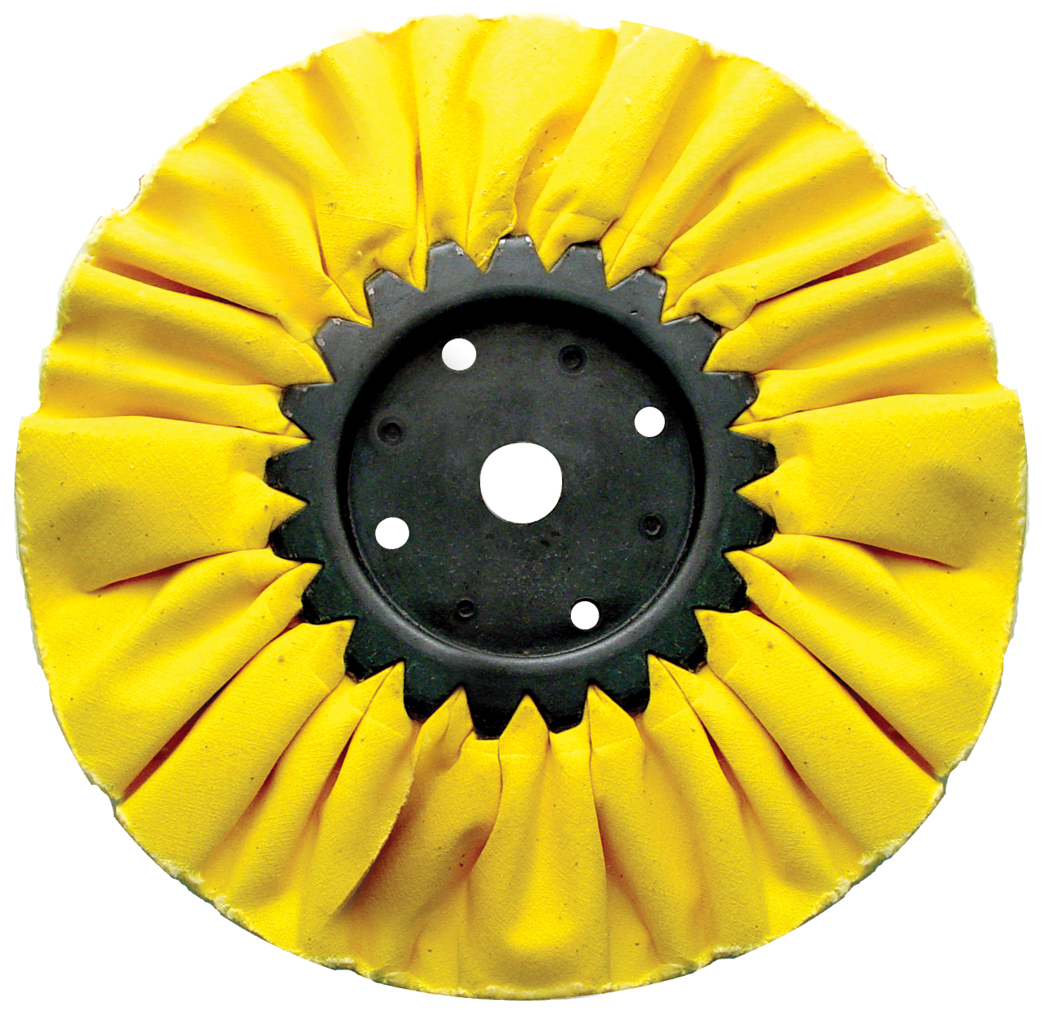8" Yellow Treated Airway Buff - 16 Ply, 5/8" & 1/2" Arbor