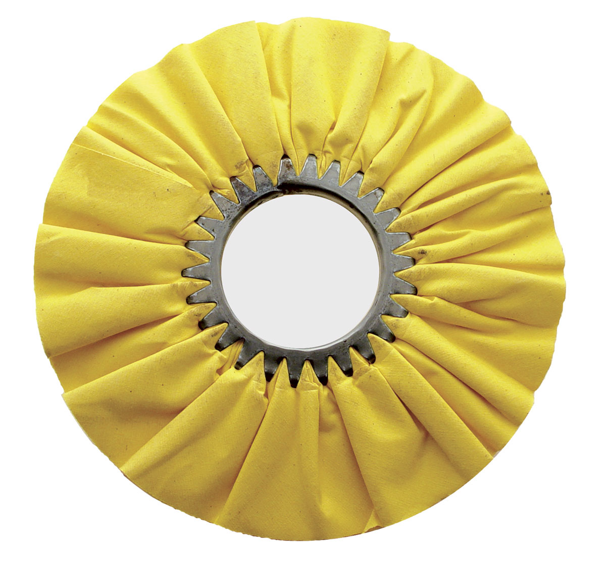 10" Yellow Treated Airway Buff - 16 Ply, 3" Arbor