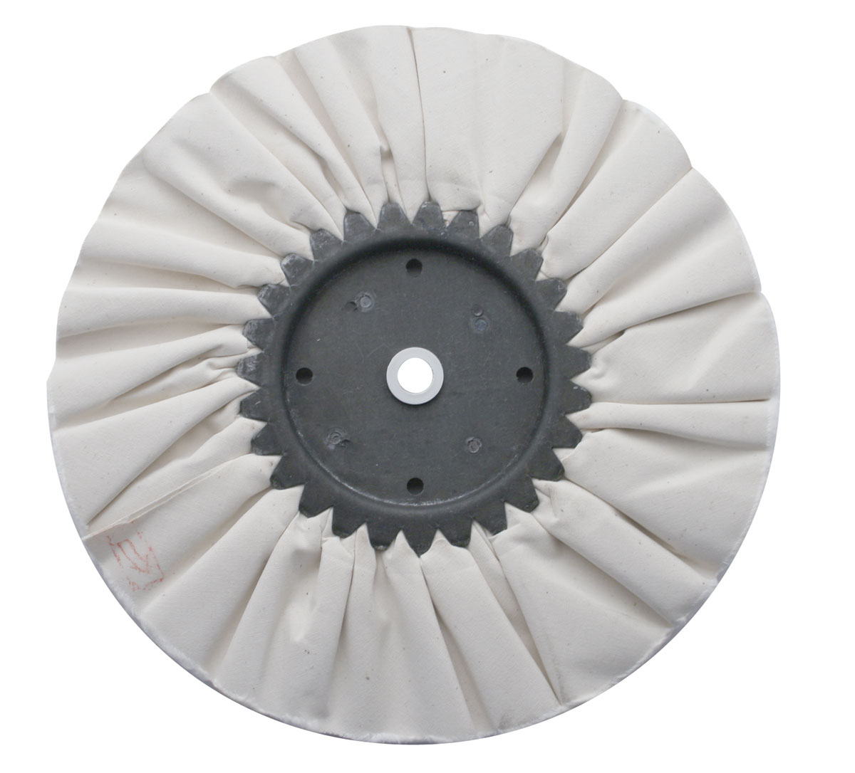 6" White Treated Airway Buff - 12 Ply, 3/4" Arbor