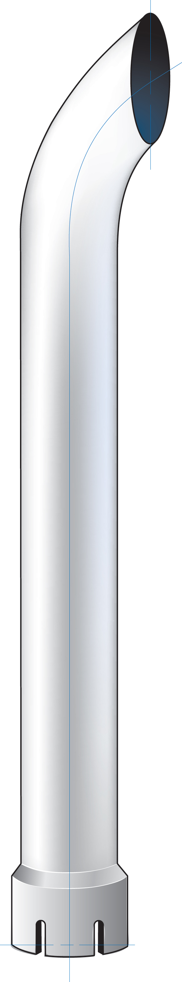 Curved Exhaust, 5" Dia., Bottom, 36" L