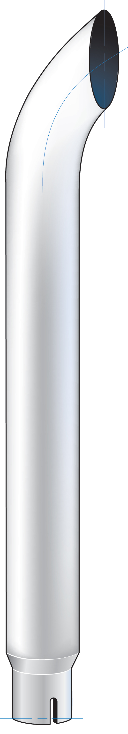 Curved Exhaust, Reducing 6"-5" I.Dia., Bottom, 72"L