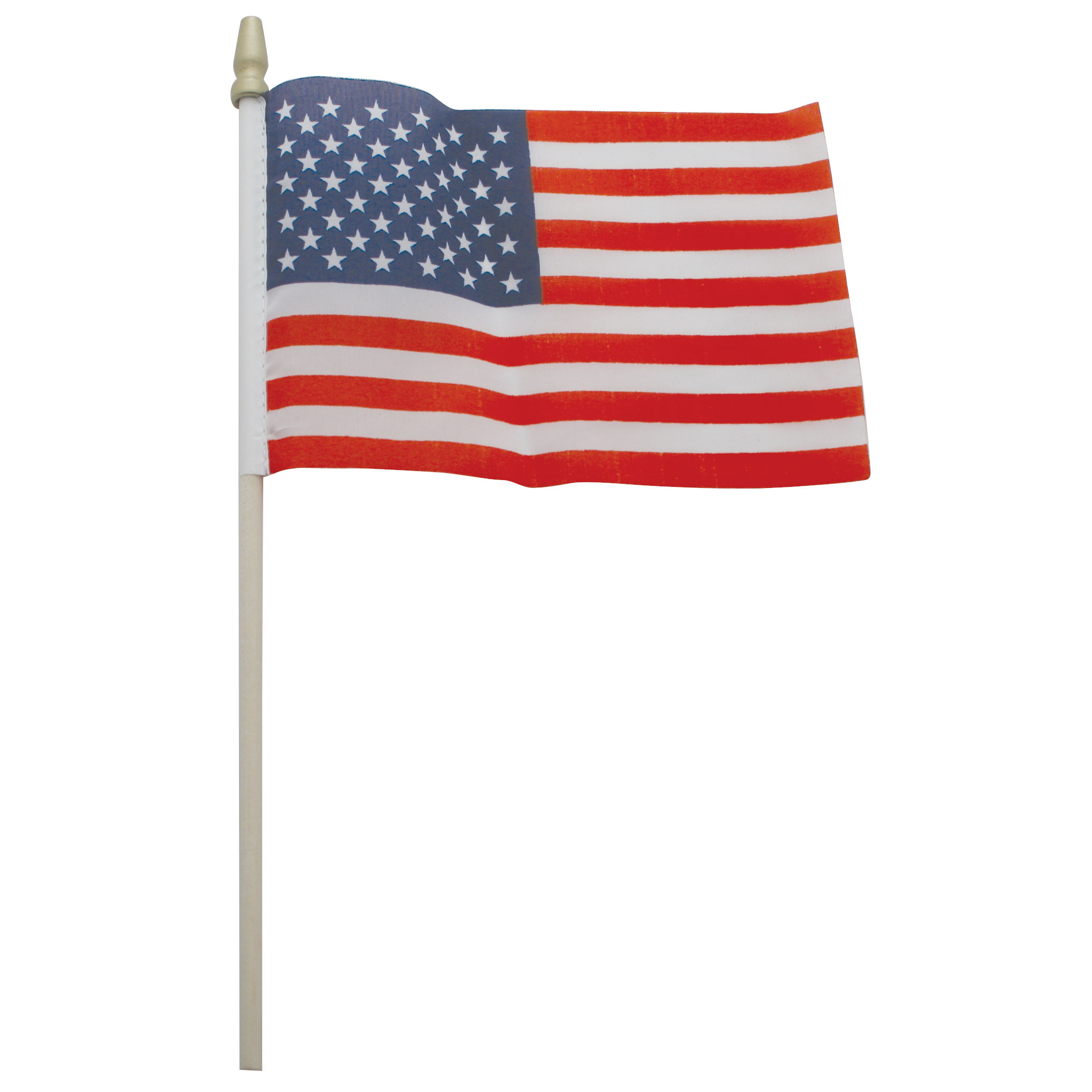 U.S.A. Flag W/ Wooden Post