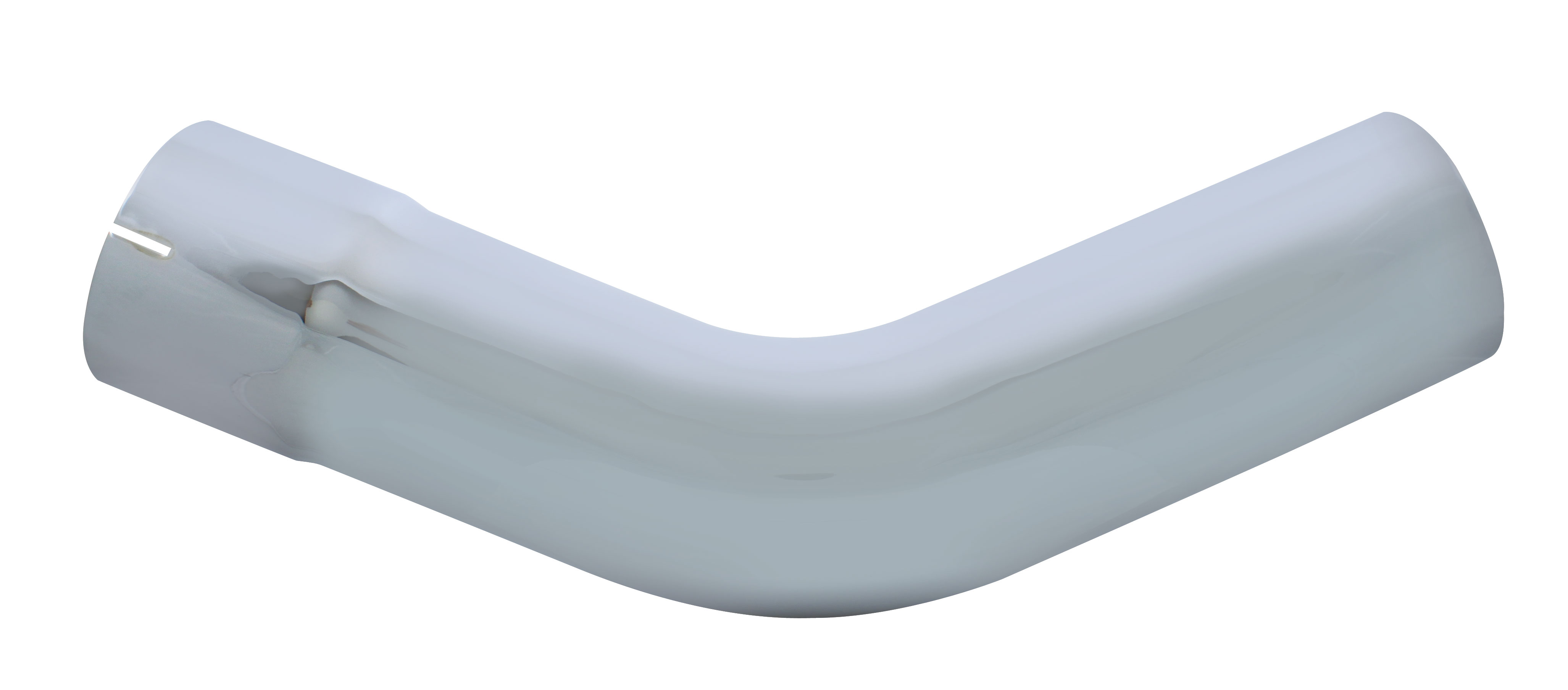 Chrome 45 Angled Expended Elbow, 5" I.Dia., 5" O.Dia. - 12" X 12" Diameter