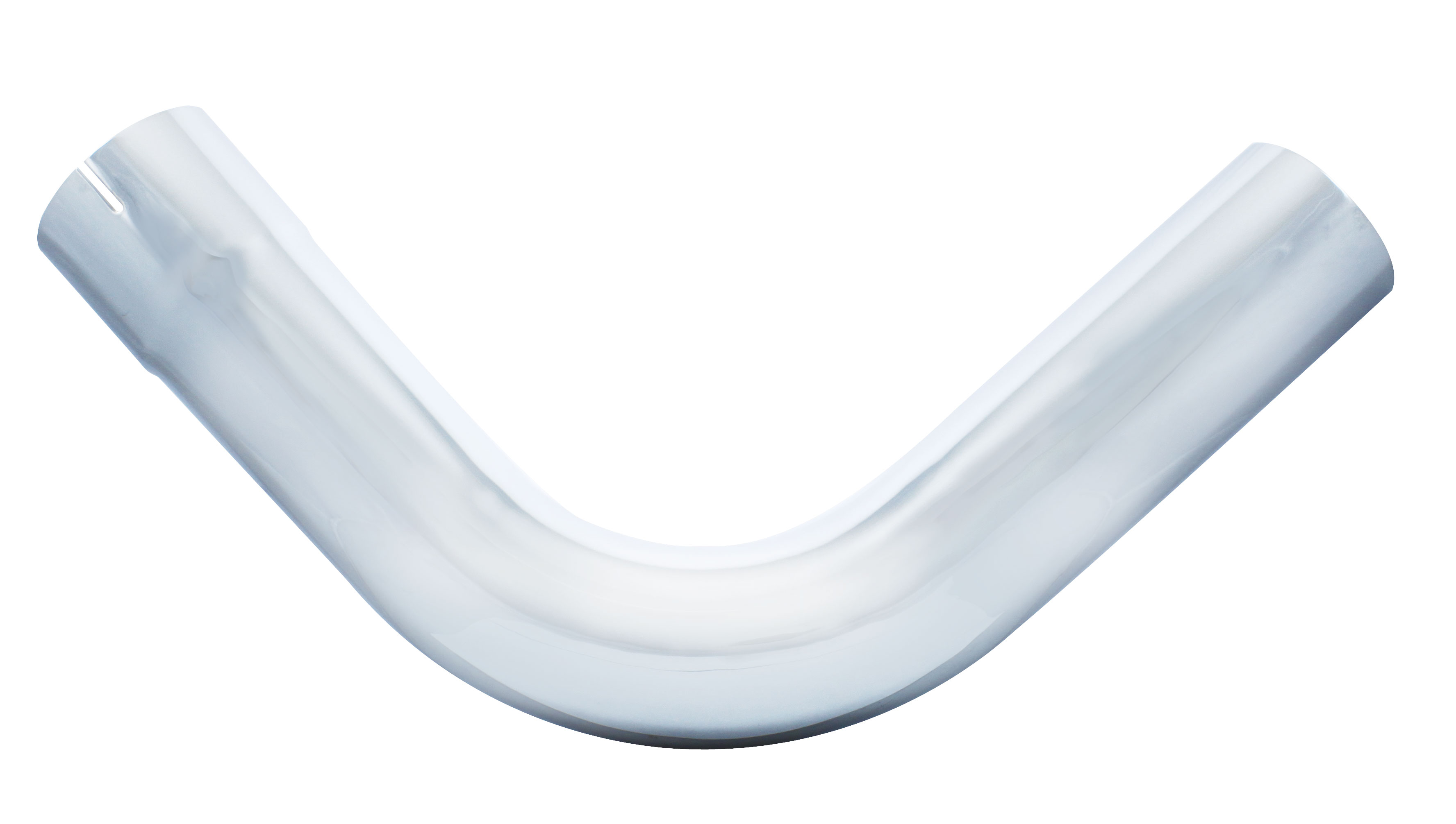 Chrome 90 Angled Expended Elbow, 4" I.Dia., 4" O.Dia. - 18" X 18" Diameter