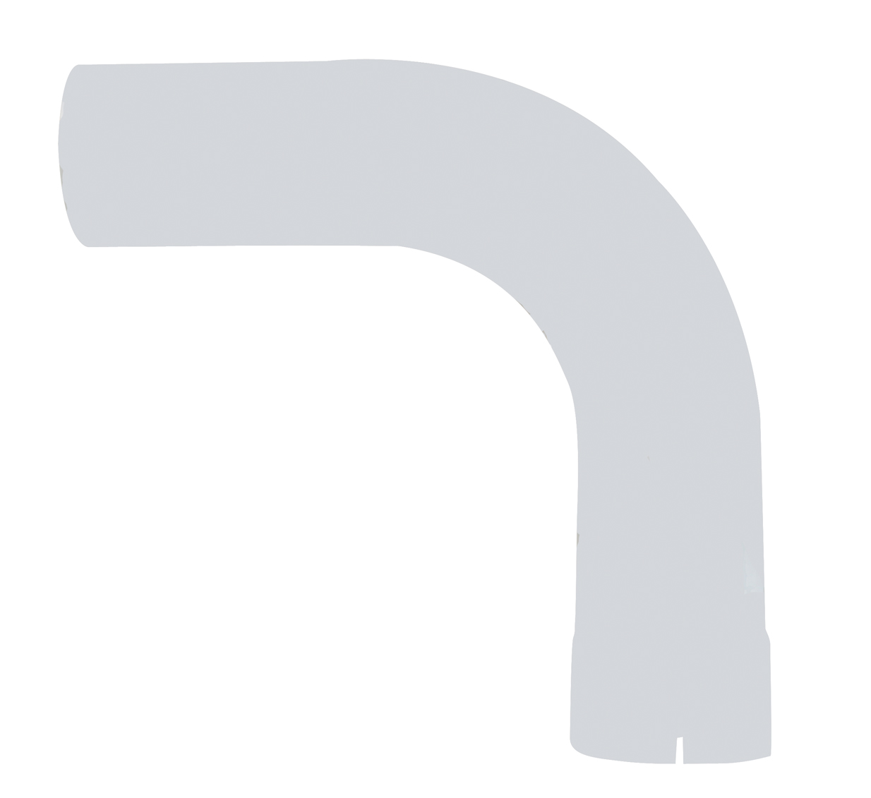 Chrome 90 Angled Expended Elbow, 6" I.Dia., 6" O.Dia. - 24" X 24" Diameter