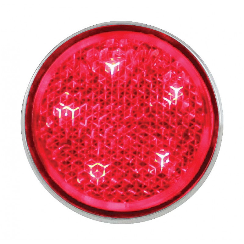 5 Red Led Stud Mounting Auxiliary/Utility Light - Red Lens