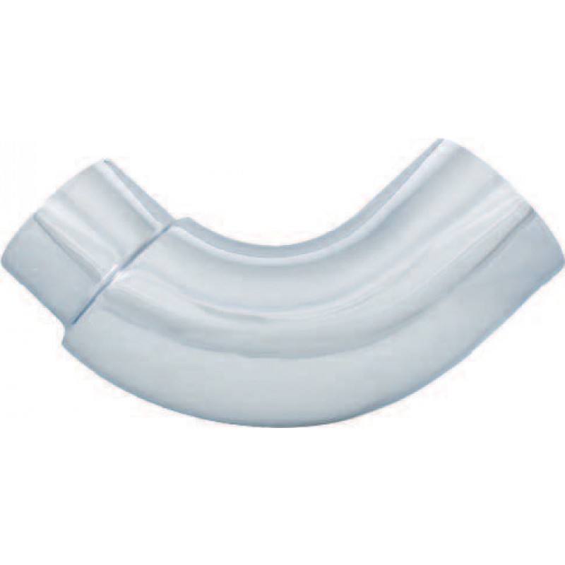 Chrome 90 Angled Expended Elbow, 6" O.Dia., 5" O.Dia. - 13" X 13" Diameter