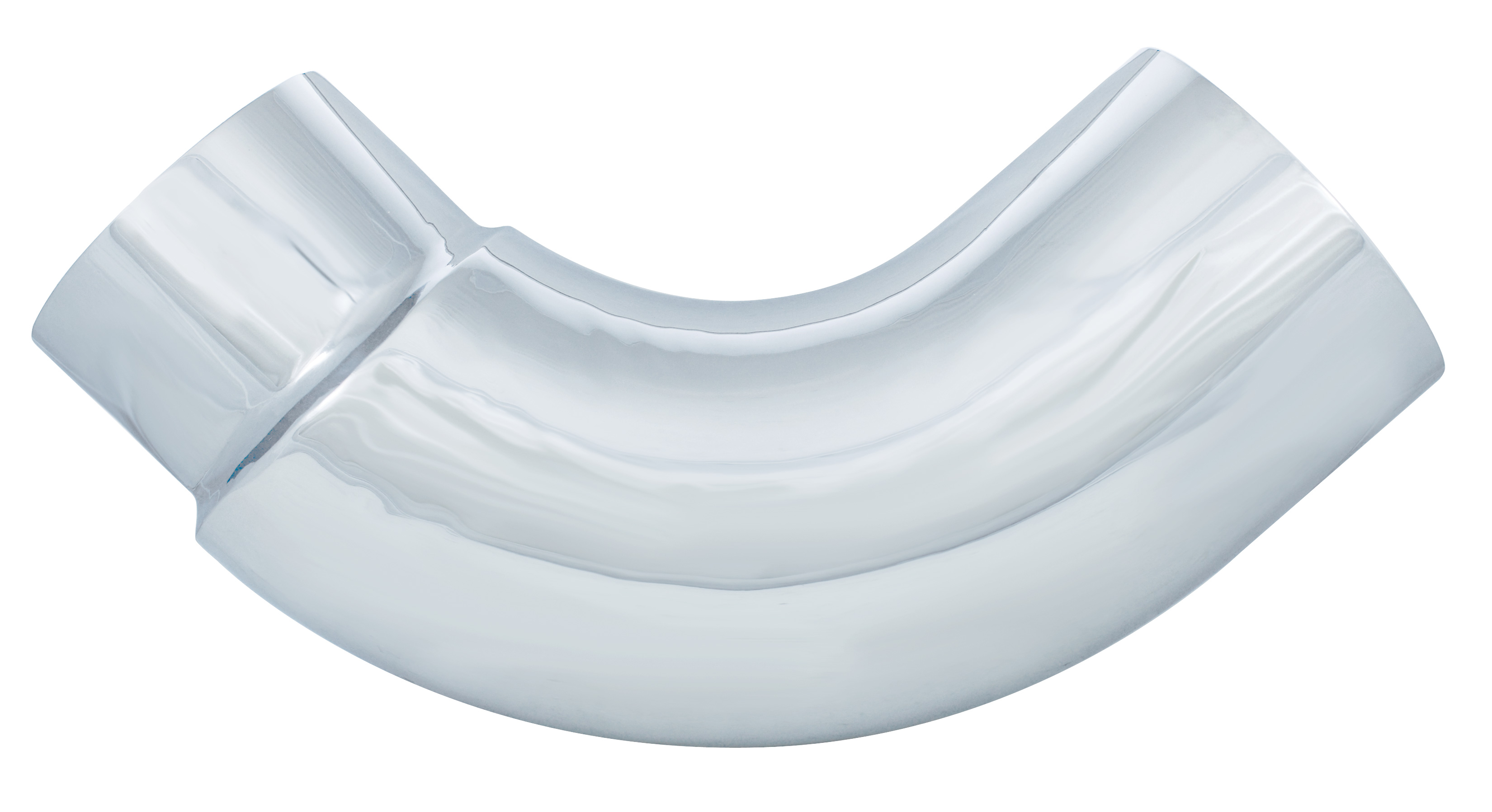 Chrome 90 Angled Expended Elbow, 7" O.Dia., 5" O.Dia. - 16" X 16" Diameter