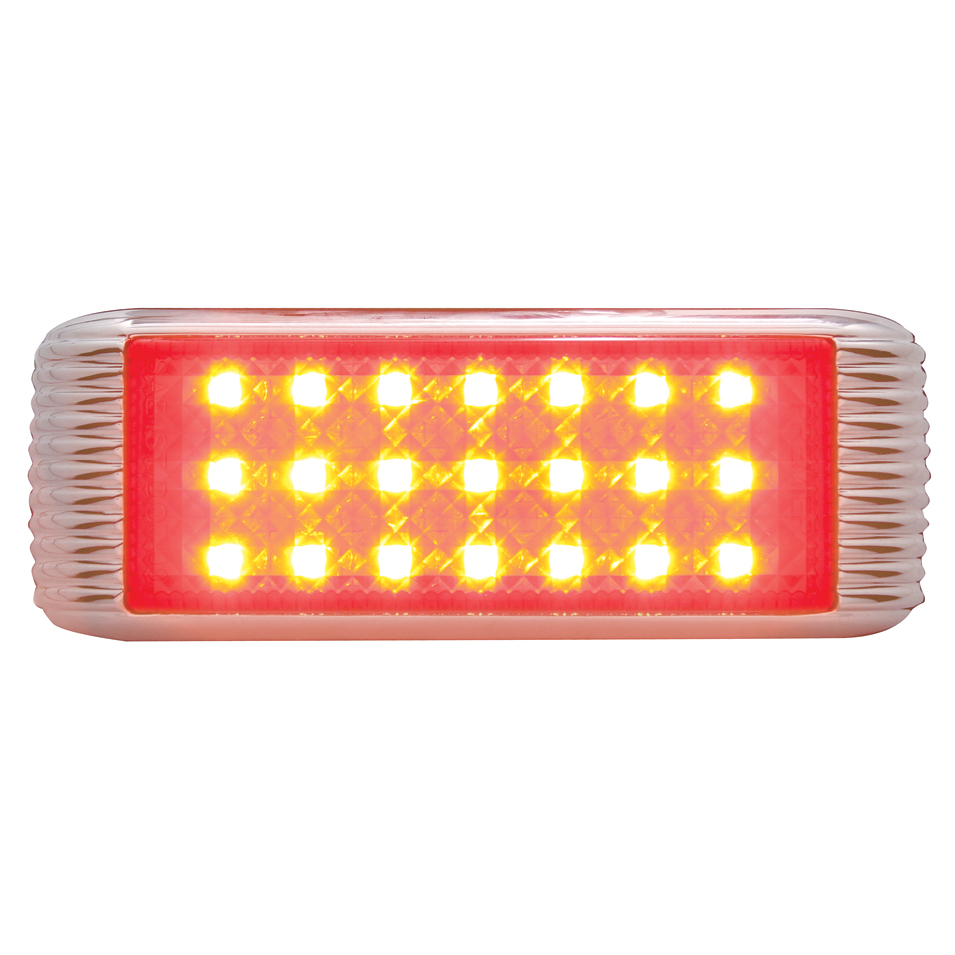 21 Red Led Flush Mount S/T/T & P/T/C Light With Bezel - Red Lens