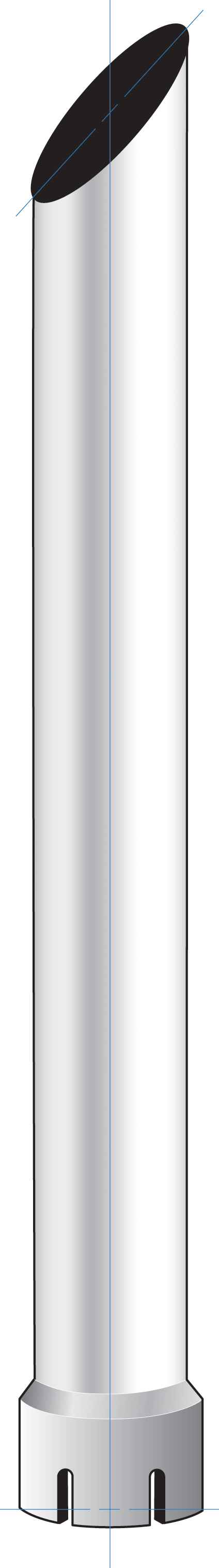 Mitred Exhaust, 6" Dia., Expanded Bottom, 108" L