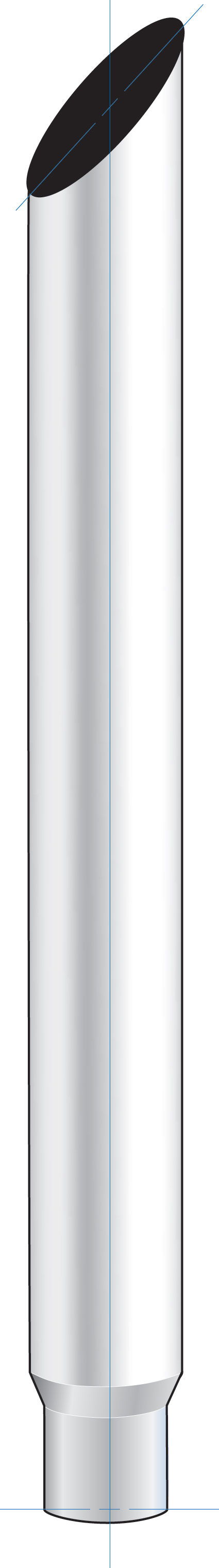 Mitred Exhaust, Reducing 6"-5" O.Dia., Bottom, 36"L