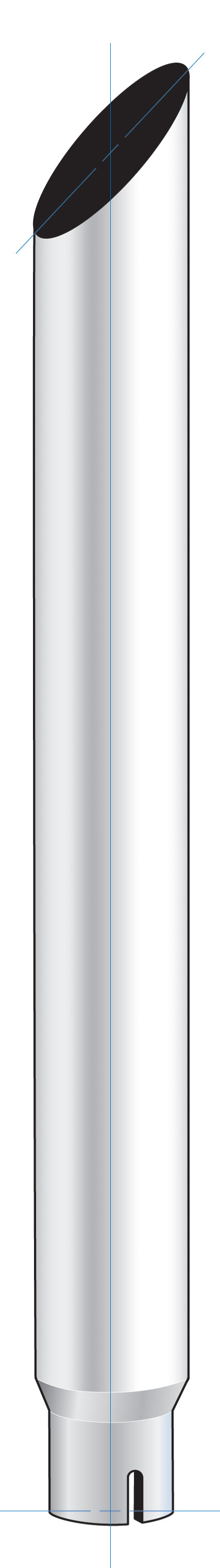 Mitred Exhaust, Reducing 7"-5" I.Dia., Bottom, 96"L