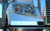 Freightliner, Coronado Below Headlight Set Back Axle Fender Guard, (2010+)