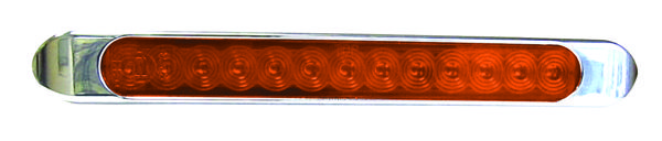 Chrome Auxiliary Stop, Turn & Tail LED Light Strip, Amber, (13 Diodes)