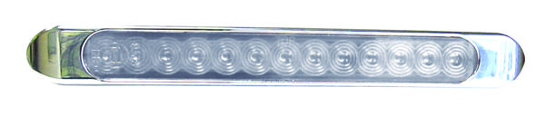 Chrome Auxiliary Stop, Turn & Tail LED Light Strip, Clear Amber, (13 Diodes)