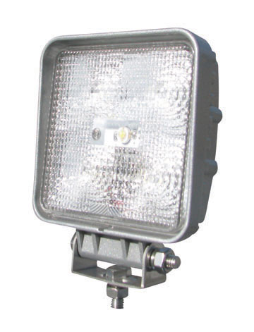 Universal, White Square Work Light, Clear Lens, Chrome Housing, (5 Diodes), 500 Lumens