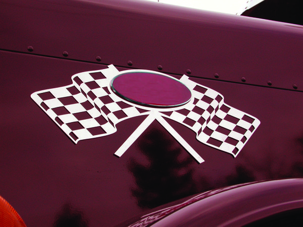 Peterbilt, Universal, Hood Emlem Accent, Checkered Flag