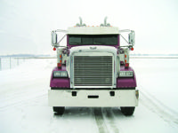 15inch Freightliner, Flat Top Sunvisor, (1991+), Cab Mounted Mirrors