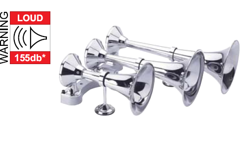 Chrome Horizontal Heavy Duty Train Horn