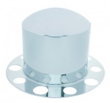 Chrome Rear 2Pc. Axle Cover - Steel Ring
